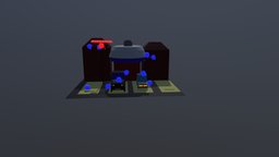 Invasion Of The Reds And Blues Blender Low Poly ufo, blues, reds