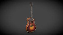 Ellie's Guitar (The Last of Us Part II) wooden, guitar, thelastofus, ellie, joel, 2ktextures, acoustic-guitar, substancepainter, 3dsmax, thelastofus2