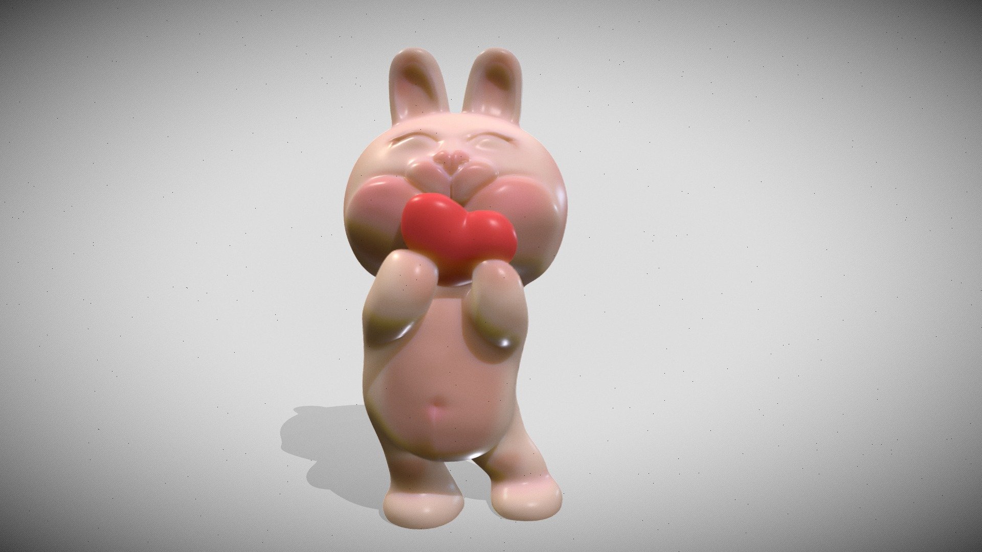This cute bunny is a toy made in one piece and suitable for casting.