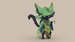 Travelling Cat cat, stylizedcharacter, character, handpainted, stylized