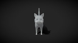 Cartoon Cat Base Mesh 3D Model body, base, cat, mesh, kitty, pet, animals, legs, mammal, feline, ears, tail, head, base-mesh, cartoon, lowpoly, animal, cartoon-cat-base-mesh