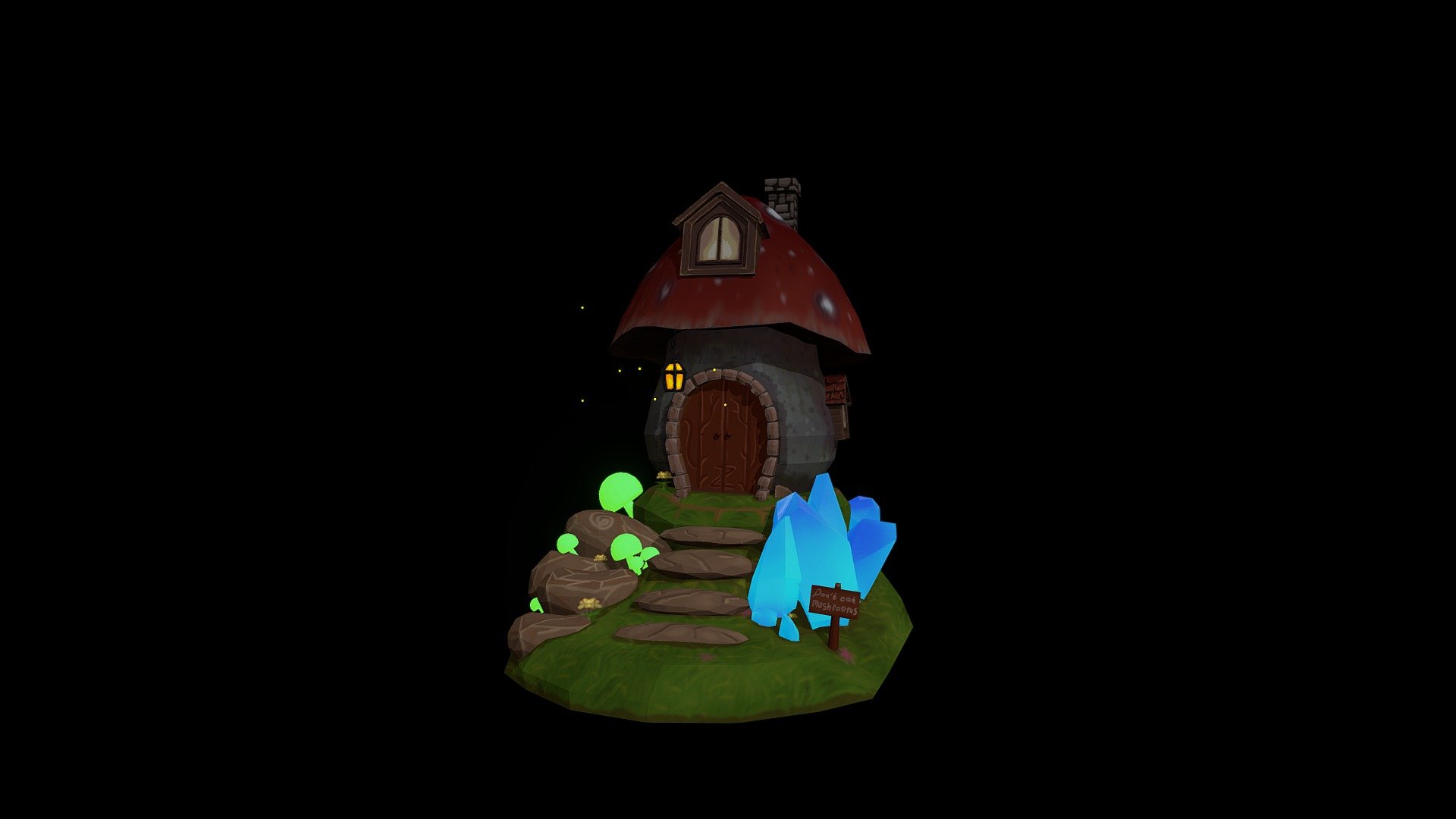 This is my first hand-drawn full-fledged model. I hope you will enjoy it.
Attention! Do not eat mushrooms!