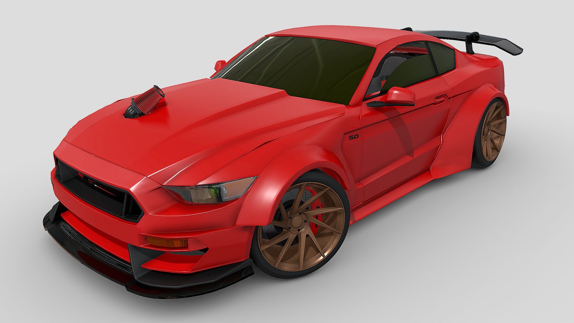 This is a Ford Mustang GT  ( LIBERTY WALK ) . This asset was modelled in maya and textured in Substance painter. To see more Work please visit my instagram profile : https://www.instagram.com/art.rajat/?hl=en Stay tuned for more exciting upcoming 3D models .... &amp; feel free to suggest what you want to get next.