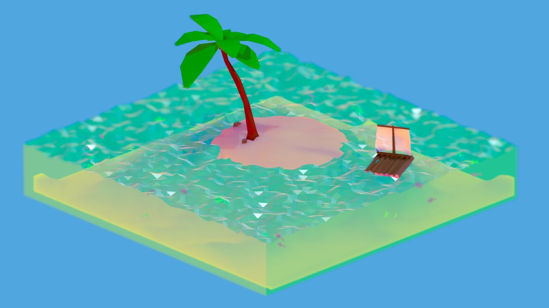 Low poly island in the tropics, thank god for id maps

EDIT: updated post effects and lighting 2/26/18, Original https://imgur.com/a/9bCnw