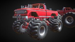 [Monster Truck Game] Bootleg Bigfoot ford, oldschool, monstertruck, bigfoot, old-school, substancepainter, unity, unity3d, blender, gameasset, mudtruck, noai