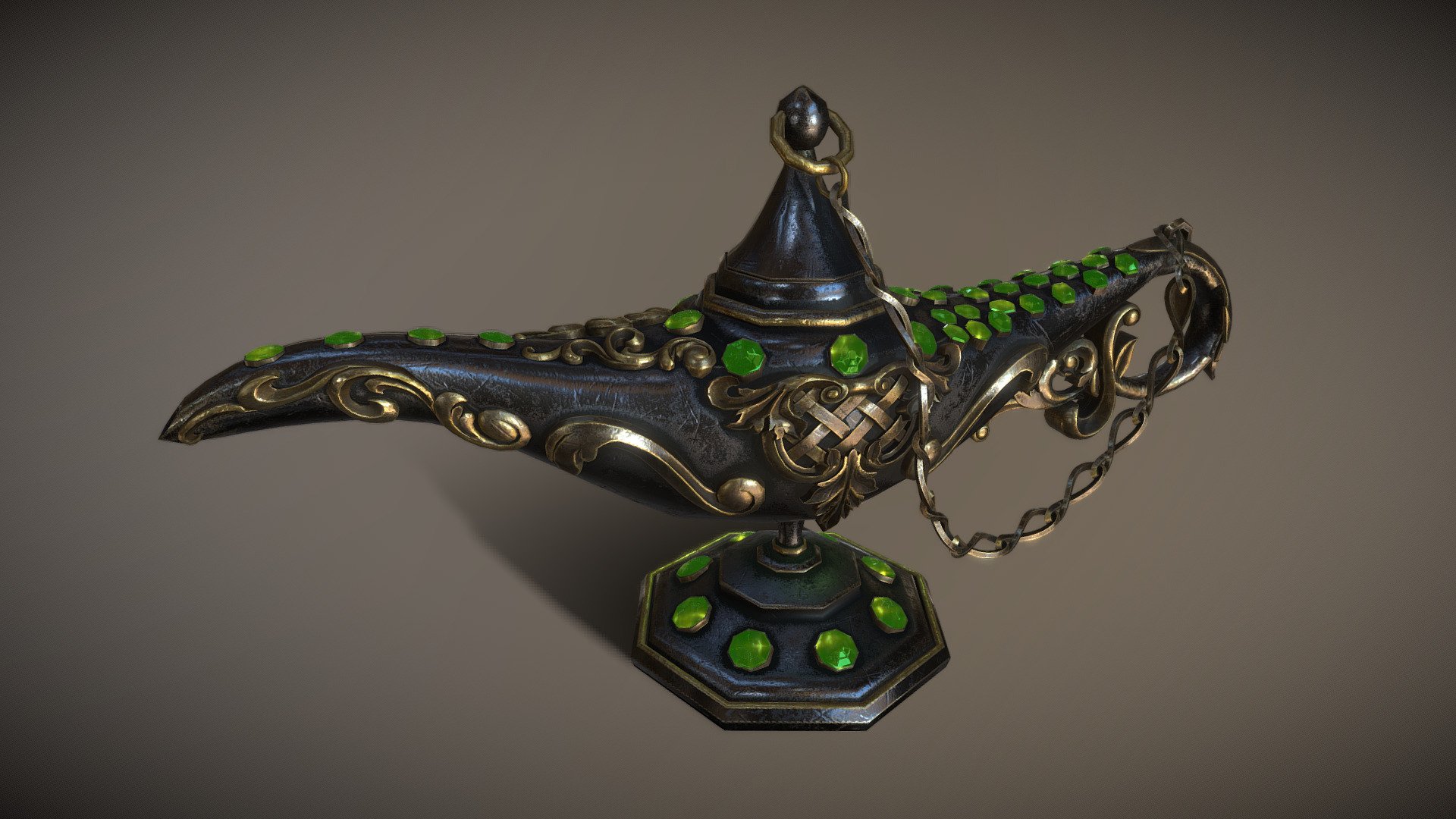 A Djinn Lamp . Made in Houdini . Textured in Substance Painter