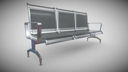 airport chairs 3D model object, office, school, exterior, sitting, post, unreal, seat, bus, obj, airport, ready, easy, bank, hospital, fbx, metal, boss, realistic, old, station, real, corridor, 3dst, municipality, maya, modeling, unity, unity3d, architecture, asset, game, 3d, 3dsmax, chair, low, poly, model, interior, environment, enine