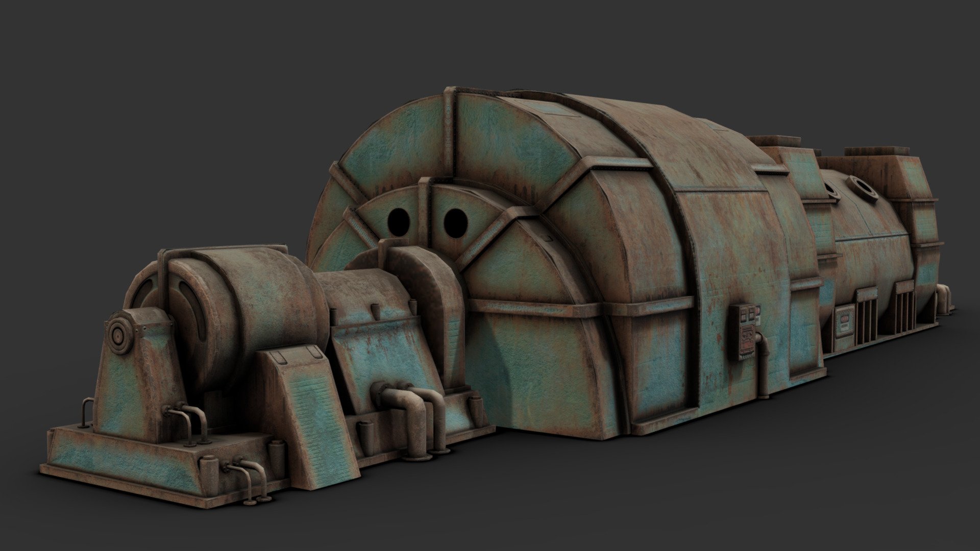 A big piece of machinery, spooled down, and left to cool permanently.

Made in 3DSMax and Substance Painter

Questions? Interested in a custom model? Want me working on your project? Feel free to contact me via artstation at: https://www.artstation.com/renafox3d