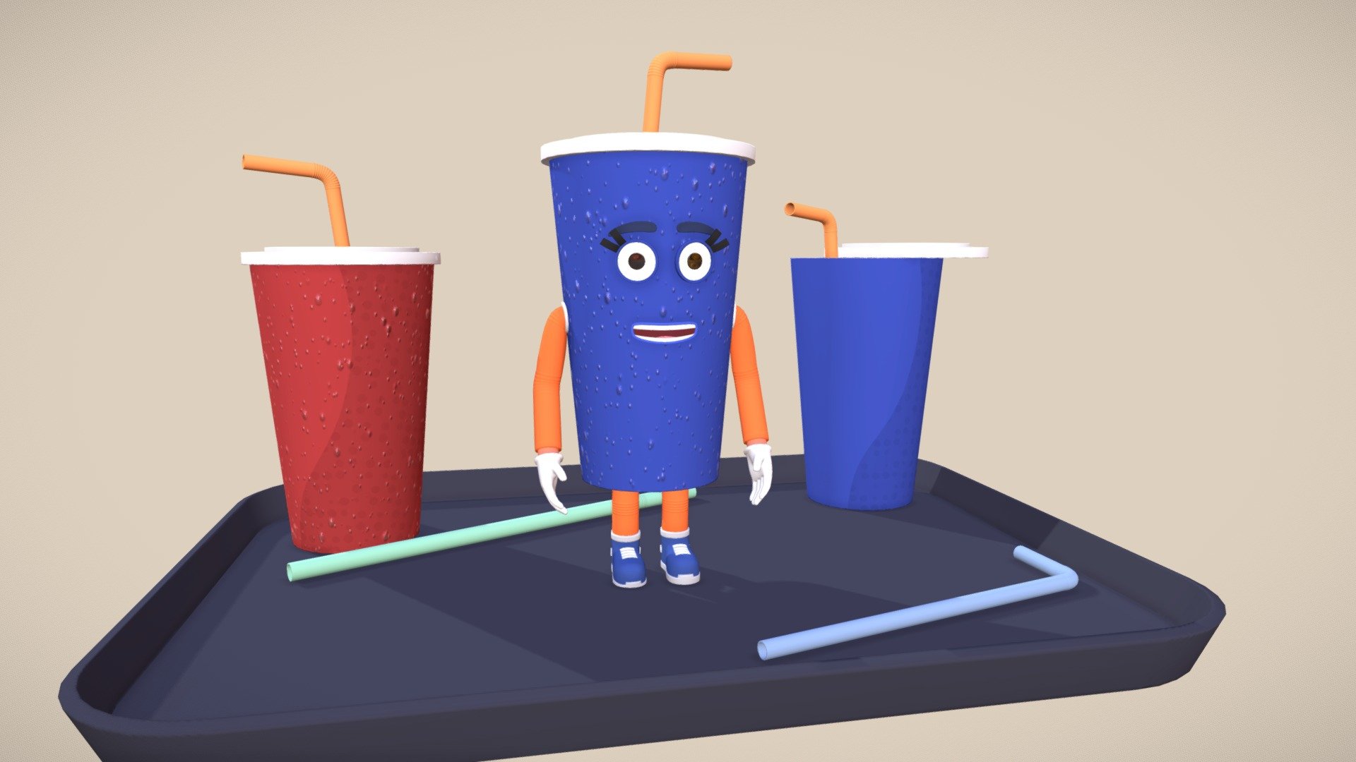 Find out more: Documentation
The models are ready to use.
If you purchase the model, make sure you download the Additional Files.

.


Materials + Textures



SoftDrink - 34 Textures  

SoftDrink.Face - 7 Textures  

SoftDrink.Limbs - 8 Textures  

Asset.SoftDrink - 8 Textures  

Asset.Straw - 3 Textures  

Asset.Straw.Straight - 3 Textures  

Asset.Tray - 3 Textures

Image Type: PNG

Color Depth: 8-bit

Format: RGB / BW


FBX Files
4 Different Character Versions

Assets 

● Asset.SoftDrink.1

● Asset.SoftDrink.2

● Asset.Straw

● Asset.Straw.Straight

● Asset.Tray


Animations
● Spawn

● Despawn

● Spawned (Static Pose)

● Despawned (Pose)

● Walk

● Walk.Backwards

● Walk.Left

● Walk.Right

● Jump

● Jump.Fall (Pose)

● Jump.Start

● Jump.End

● Idle

● Run



&ndash;You can contact me on discord: @tsybe