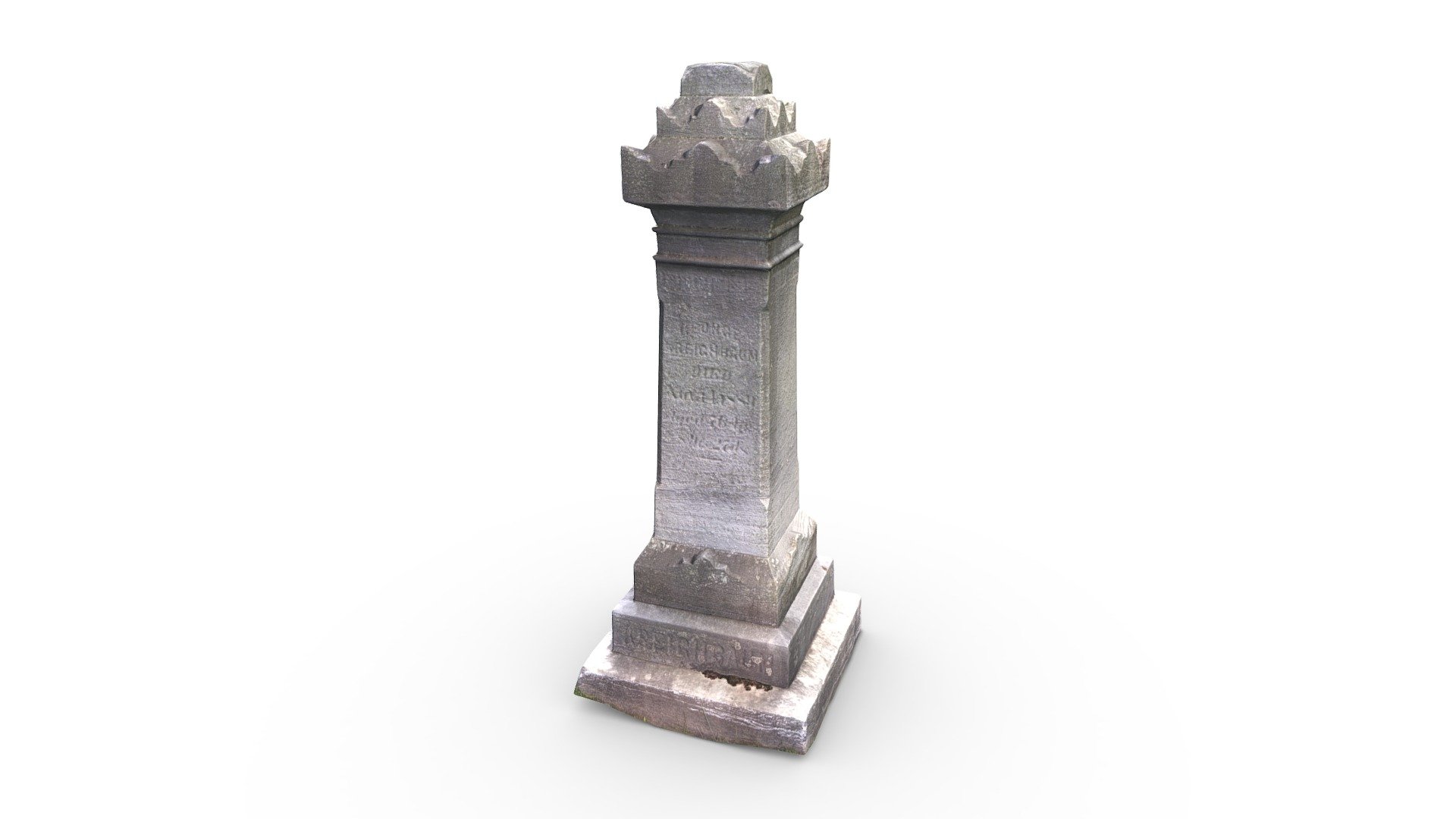 Check out more cool 3D art from Meerschaum Digital: https://linktr.ee/meerdigital

Enhance your projects with this premium model of a gravestone. This model has a very lean polygon count at 1,612, making it perfect for real-time applications or quick render times in ray tracing engines. The geometry comprising this model has been whittled down from a photoscanned model to the minimum possible while still retaining most of its visual quality.

Features:




1,612 quads / 3,212 tris / 1,625 verts

4096px by 4096px textures for PBR workflows (Albedo/Color, Normal, Roughness &amp; Ambient Occlusion)

Non-overlapping UV Map

Real world scale
