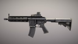 Assault Rifle rifle, assault, firearm, firearms, rifles, m416, weapon, 3d, weapons, blender, blender3d, model, military, gun, guns, noai