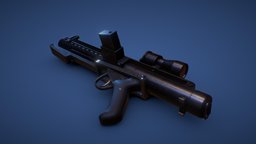 E-11 Blaster Rifle rifle, fanart, blaster, imperial, e-11, low-poly, starwars, laser, gun