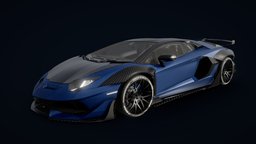 Lamborghini Aventador with Interior lamborghini, aventador, blender, interior