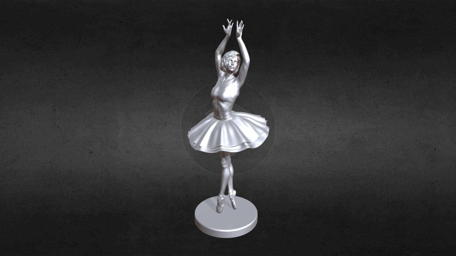 This Figurineis 332 mm high (about 1 / 7th scale) in a realistic style with lots of small details and will look great on a smaller or larger scale.

Figurine height with stand 347 mm

To increase strength, a curved pin of steel wire with a diameter of 2 mm is glued into the model and stand.