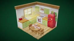 Stylized Kitchen Diorama cute, b3d, sculpting, hard-surface, diorama, kitchen, stylizedweapon, game-asset, subtancepainter, stylized-handpainted, stylizedmodel, madewithsubstance, madewithblender, unity, unity3d, low-poly, blender, lowpoly, blender3d, substance-painter, stylized, noai