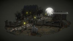 Stylized Graveyard Model & Guide graveyard, unreal, 3dart, ready, tutorial, course, training, youtube, guide, stylizedart, substancepainter, modeling, game, 3d, blender, blender3d, model, zbrush, stylized, halloween, modelling, 2022, ue5, unrealengine5, 3dtudor