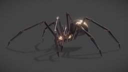 Bioluminescent Fantasy Spider b3d, spider, walking, bioluminescent, arthropod, araignee, walkcycle, walk_cycle, blender, blender3d, creature, animal, animation, monster, animated, fantasy, arthropode, noai