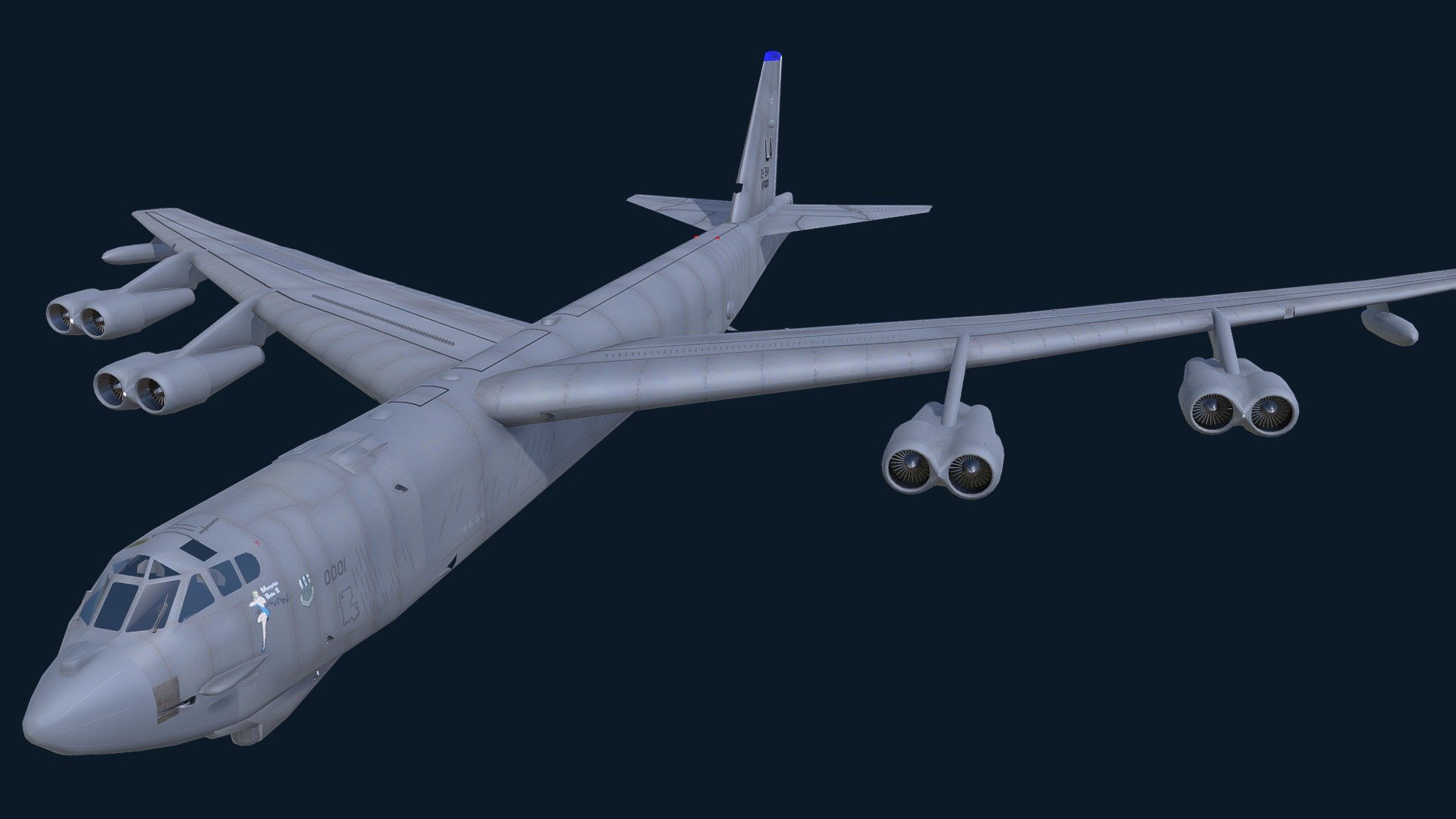 The Boeing B-52 Stratofortress is an American long-range, subsonic, jet-powered strategic bomber. The B-52 was designed and built by Boeing, which has continued to provide support and upgrades. It has been operated by the United States Air Force (USAF) since the 1950s. The bomber can carry up to 70,000 pounds (32,000 kg) of weapons, and has a typical combat range of around 8,800 miles (14,200 km).

The B-52 took its maiden flight in April 1952. Built to carry nuclear weapons for Cold War–era deterrence missions, the B-52 Stratofortress replaced the Convair B-36 Peacemaker. A veteran of several wars, the B-52 has dropped only conventional munitions in combat.

The B-52 has been in service with the USAF since 1955. There are 72 aircraft in inventory as of 2022. It completed 60 years of continuous service with its original operator in 2015. After being upgraded between 2013 and 2015, the last airplanes are expected to serve into the 2050s.