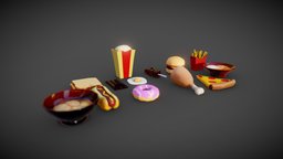 Cartoon Food Pack food, pack, vr, ar, low-poly