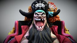 One piece black beard blackbeard, manga_character, low-poly, blender, lowpoly, blender3d, pirate, black, onepiece, noai