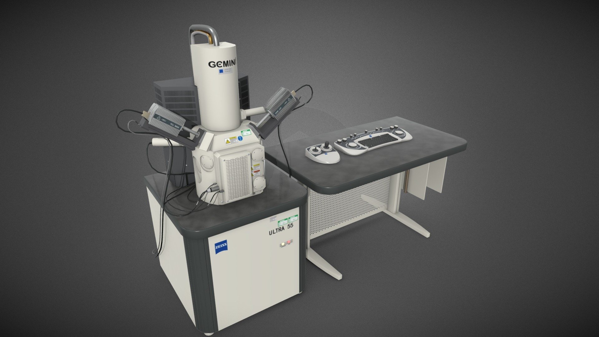field emission scanning electron microscope  ZEISS Ultra 55 FESEM electron microscope
Modeled with Blender 3.3
Textures Created with Substance Painter.