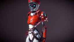 Captain Piper Faraday Idle hat, rifle, armor, steampunk, red, warrior, handgun, cyberpunk, ranger, captain, officer, sniper, woman, borg, heist, heroic, hightech, idle, polymer, steamworld, faraday, photoshop, 3dsmax, pbr, substance-painter, sci-fi, piano, zbrush, pirate, laser, gun, robot, space