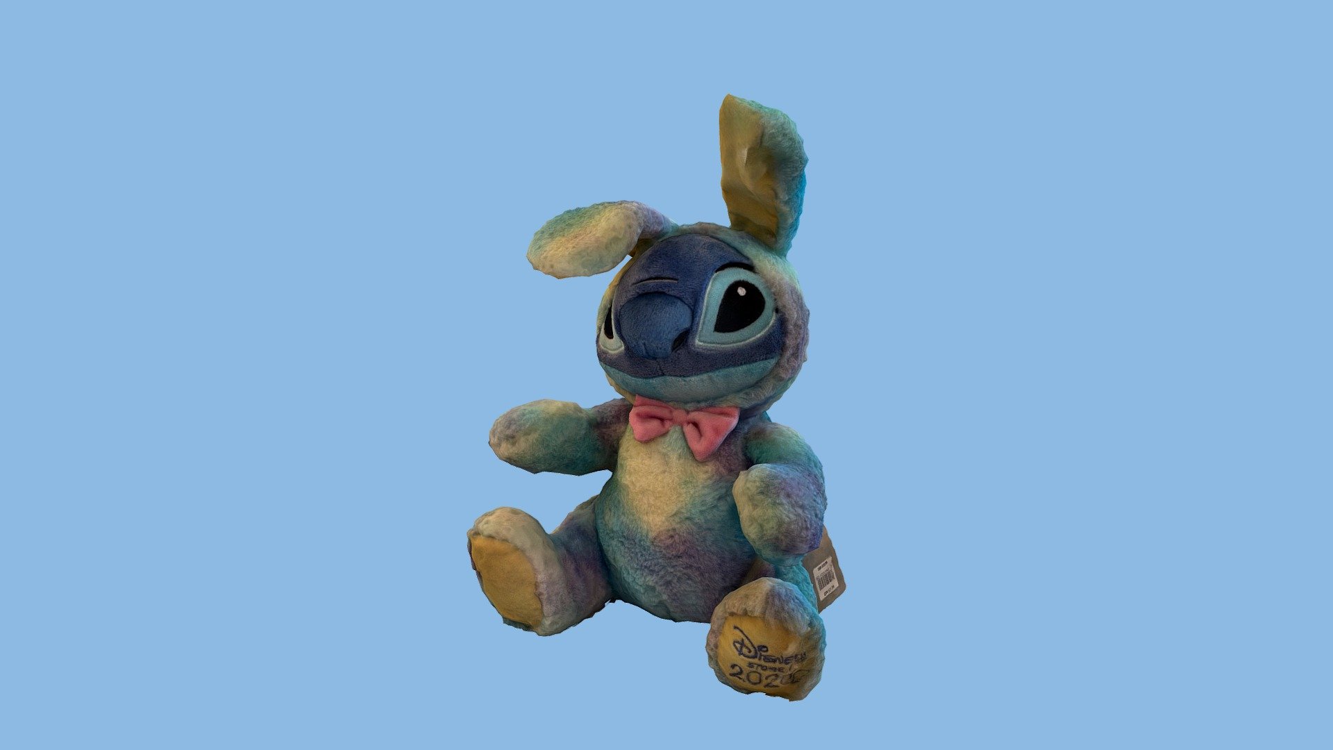 A cute little stitch teddy bear in a Tie dye suit 

Created with Polycam