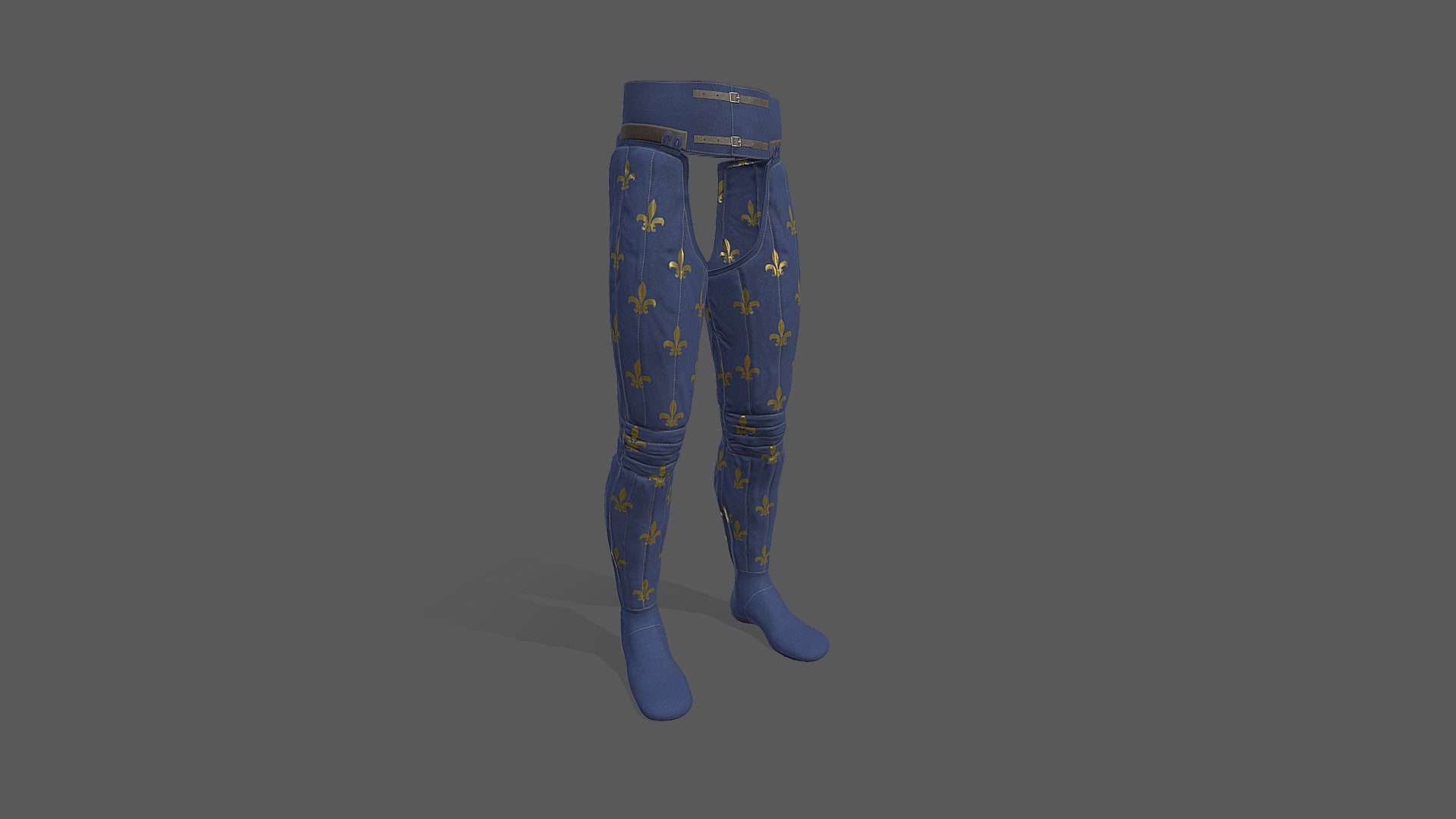 Medieval chausses were essential leg coverings worn by men during the Middle Ages, typically from the 10th to the 15th century. They served as a form of leg protection and warmth, resembling fitted leggings or hose. Made primarily of wool or linen, chausses were worn underneath outer garments such as tunics or robes. They were a vital component of a knight's armor, providing both insulation and padding during combat.

Chausses were commonly worn by individuals across various social classes, though the quality of material and craftsmanship varied depending on one's wealth and status. Wealthier individuals might have chausses made from finer materials like silk, while those of lower social standing might wear simpler versions made from rougher textiles.

In addition to their protective function, chausses also served as a fashion statement. They could be dyed in various colors and adorned with decorative elements such as embroidery or trim, reflecting the wearer's personal style and social status.