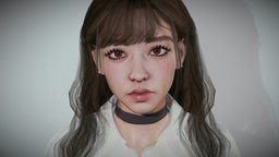 Semi Realistic Anime Girl anatomy, , asian, skirt, , , manga, woman, bikini, underwear, blender3d, female, anime, rigged