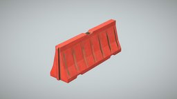 Water Filled Jersey Barrier traffic, road, vr, barrier, virtualreality, unrealengine, aumentatyreality, substancepainter, unity, blender, pbr, lowpoly, gameasset, industrial, gameready, traffic-barrier