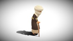 Stylized NPC - Desert People Elder rpg, toon, egypt, indian, desert, elder, npc, arab, grandmother, persian, game-ready, grandpa, jrpg, grandma, game-asset, topdown, grandfather, character, handpainted, cartoon, game, lowpoly, mobile, gameasset, stylized, fantasy, gameready, noai