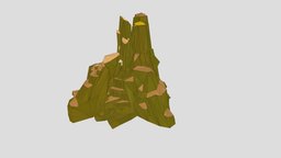 low poly environment landscape - big - tropical kit, landscape, toon, land, assets, set, rocks, lowpoly, polygon