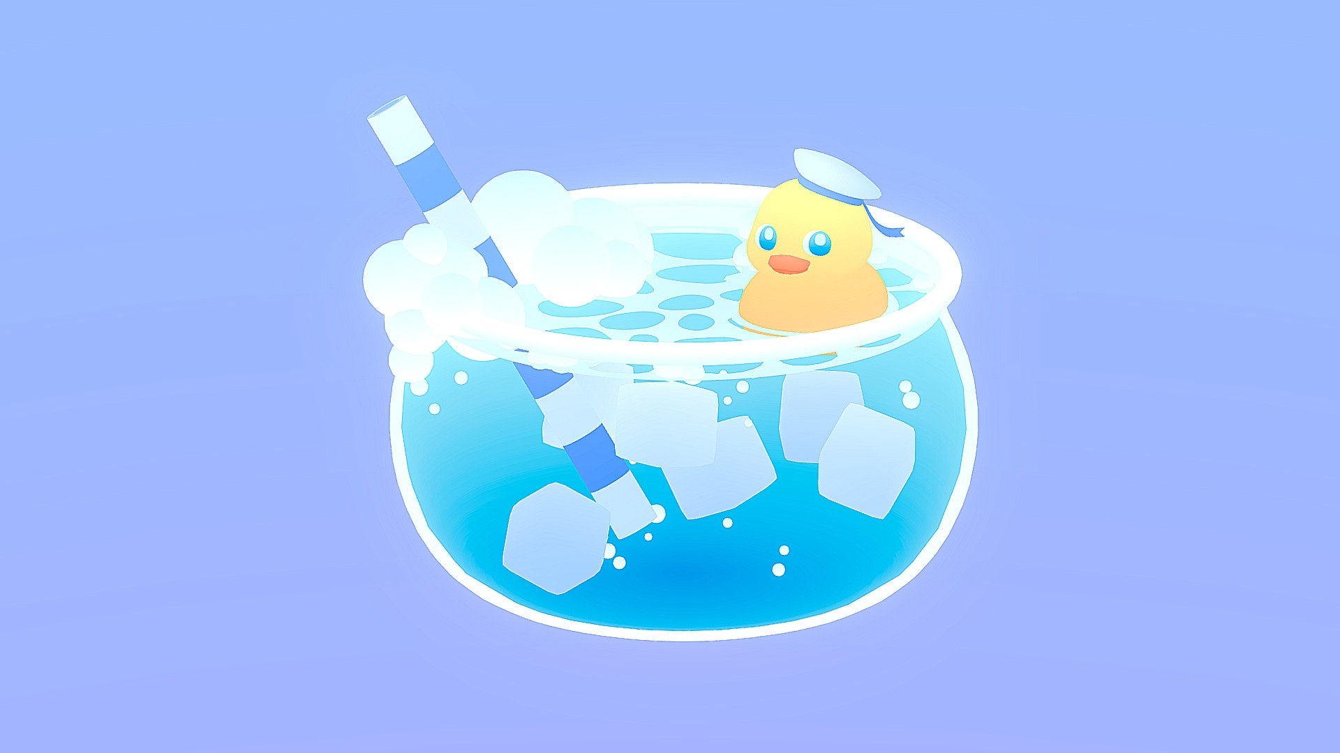 A cute little rubber duck in a drink for the first sketchfab weekly challenge of 2023! For this one I tried using a gradient texture atlas for the first time, it was a lot of fun!