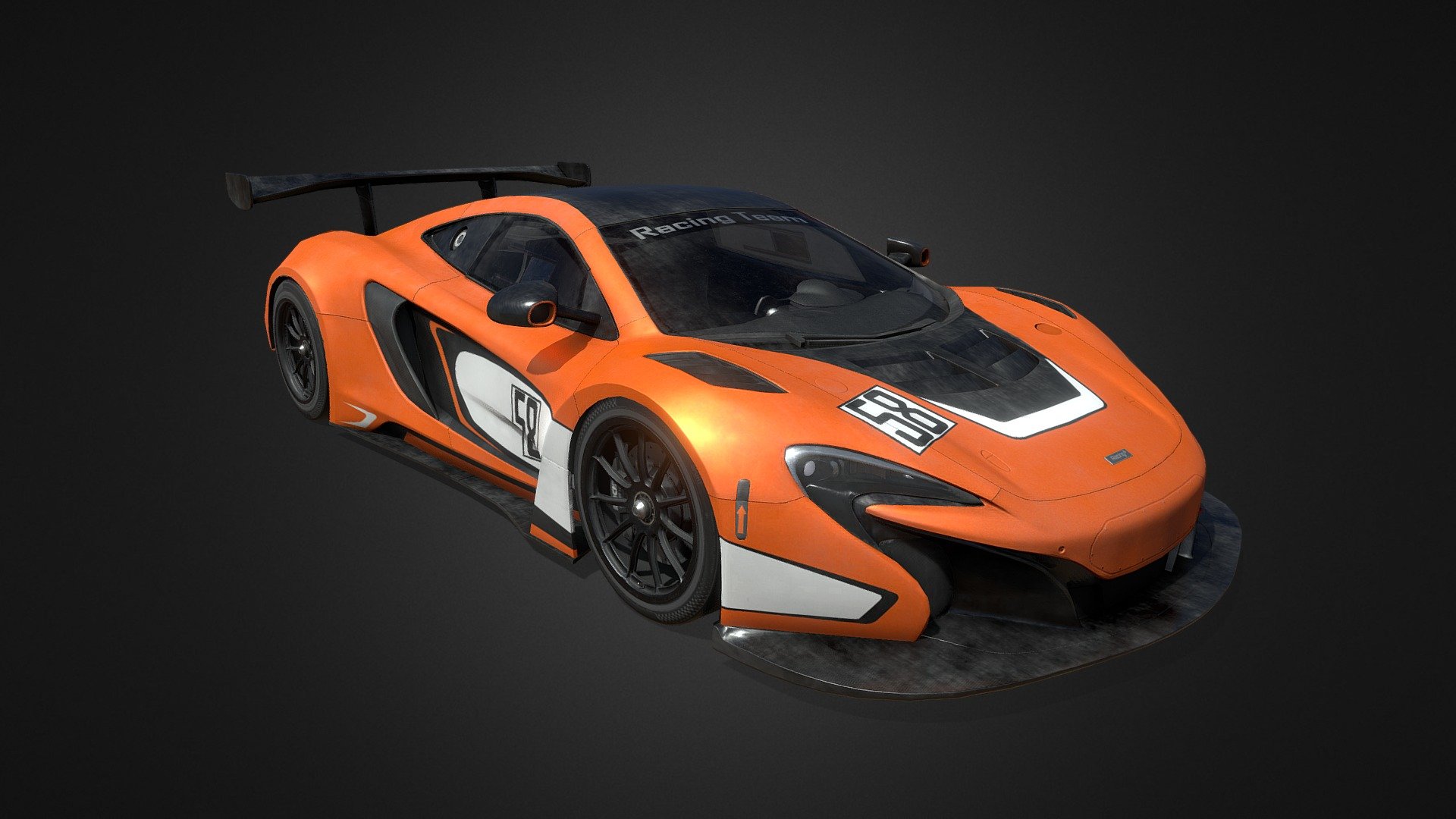 Mclaren 650sGT3 Debaged Dirty LowPoly PBR GameReady