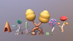 Candy Props tree, landscape, grass, plants, mushroom, flower, ice, button, cream, cone, cracker, graham, candy, chocolate, rainbow, twist, stripes, props, sweet, cotton, lolipop, sweets, pretzel, swirl, marshmallow, sucker, campfire, cottoncandy, cattail, gumdrop, pocky, smore, noai