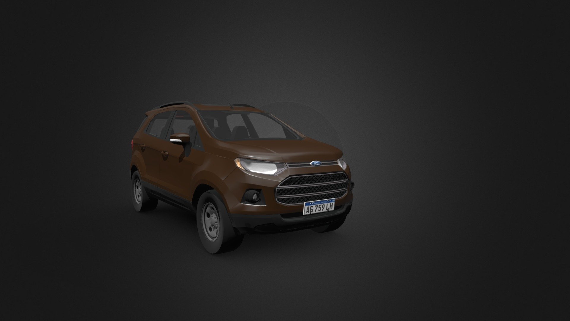 Ford Ecosport imported directly from Roblox Studio.

About Car:The Ford EcoSport (pronounced Eh-koh-sport)[1] is a subcompact crossover SUV (B-segment) manufactured by Ford. The first-generation model was developed and built in Brazil by Ford Brazil since 2003, at the Camaçari plant. The second-generation model was launched in 2012, which was assembled in factories in India, Thailand, Russia and Romania.[2] The vehicle entered the North American market for the first time in 2018. Throughout its existence, the EcoSport shares its platform with the Fiesta.

Edit 25/10/2023: Changed color to brown and made the paint a bit realistic.