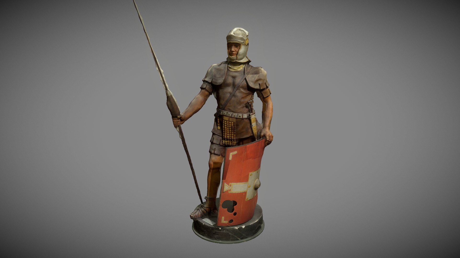 Ancient reconstruction of a Roman legionnaire made around 1900 by the museum of Mainz in Germany. Musée d'Art et d'Histoire (Musée du Cinquantenaire, Brussels, Belgium). Made with CapturingReality.

For more updates, please consider to follow me on Twitter at @GeoffreyMarchal.
https://twitter.com/GeoffreyMarchal