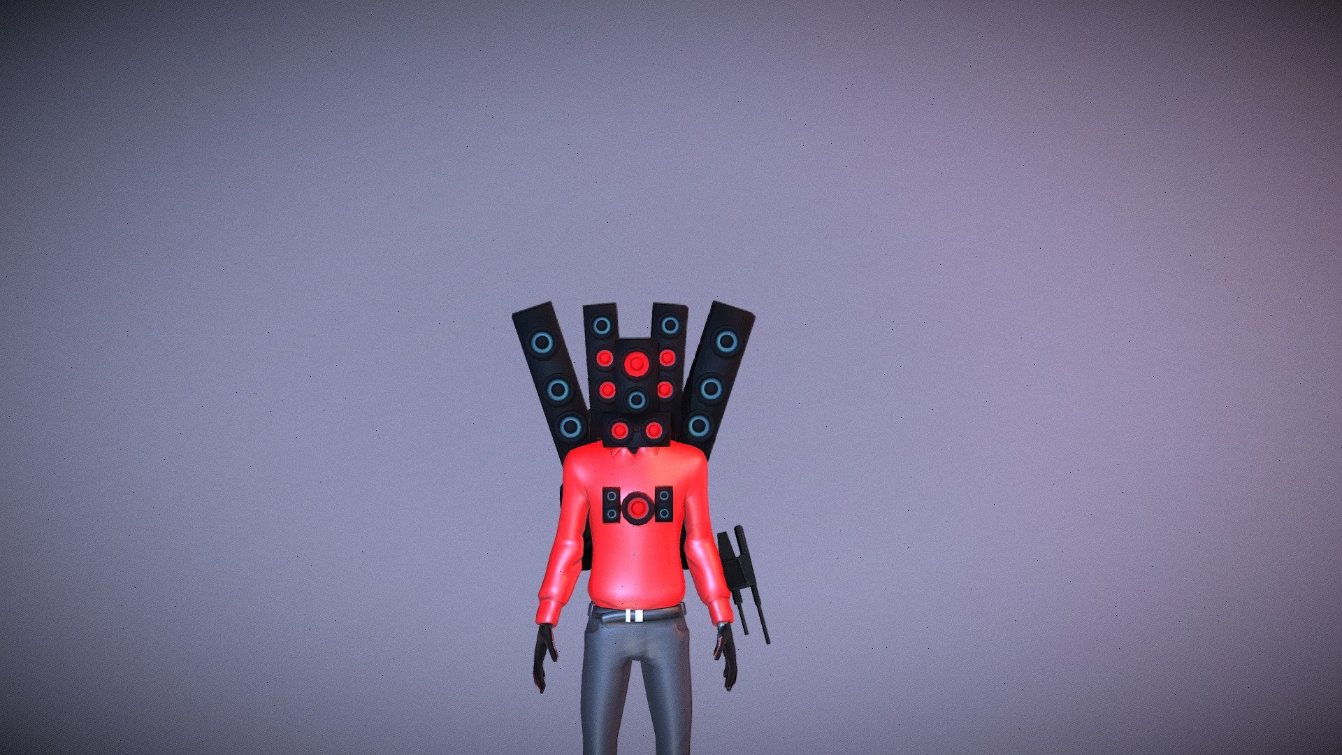 I reused existing models and modified it and created this character, Mecha Specker.