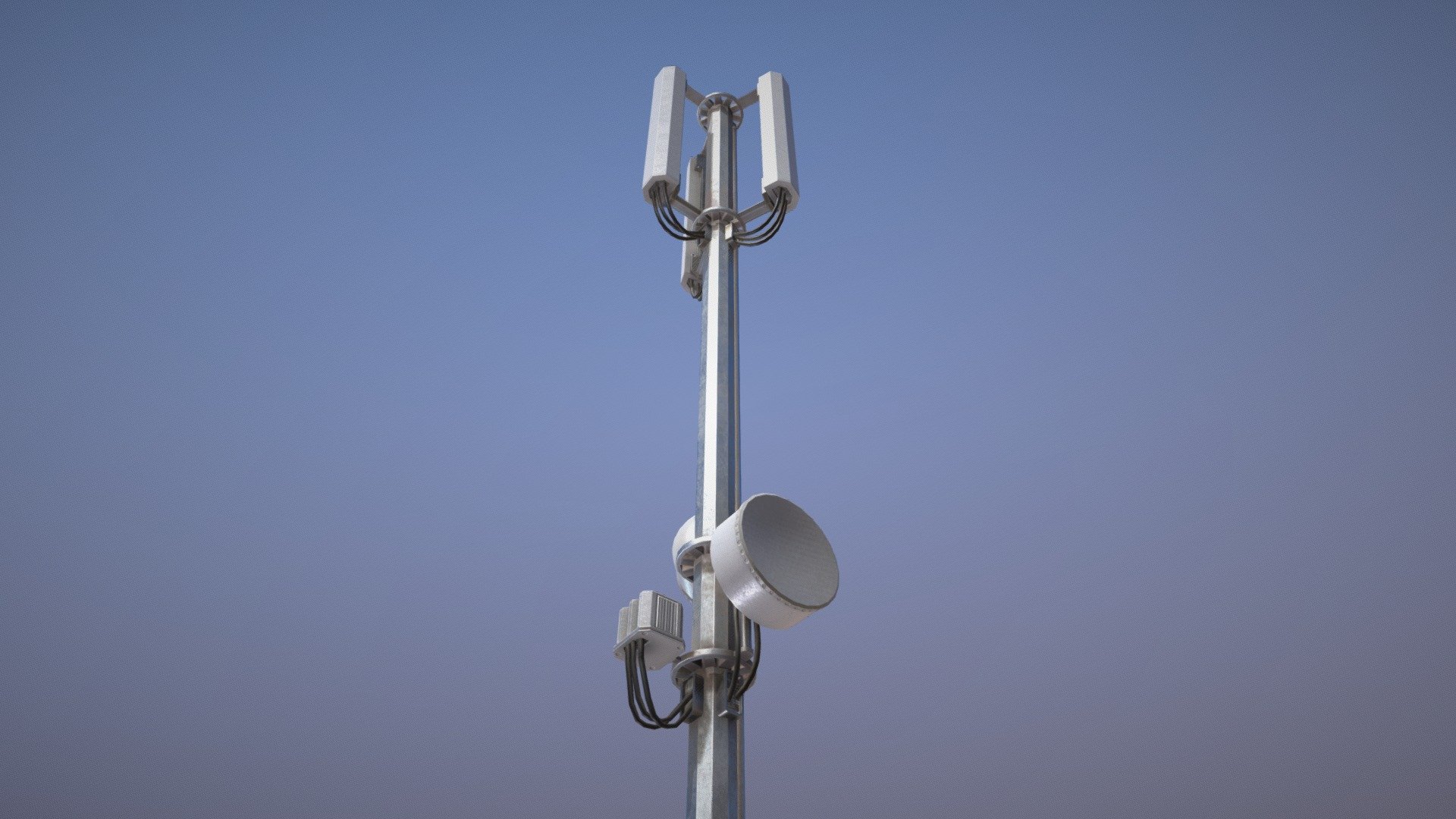 This is the latest asset for Stay Hydrated, a story-driven casual survival VR game I'm making with a small team of three people. Stay Hydrated was started as an Oculus Launchpad 2018 entry. This cell tower is part of a game dynamic that centers around maintaining a cell signal on the player's phone to continue storyline interaction with a 911 operator.