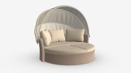 Argos Home Argenta Rattan Effect Day Sofa modern, cushion, sofa, garden, pillow, rattan, effect, seat, day, brown, furniture, outdoor, rest, argos, outdoors, relaxation, 3d, pbr, chair, house
