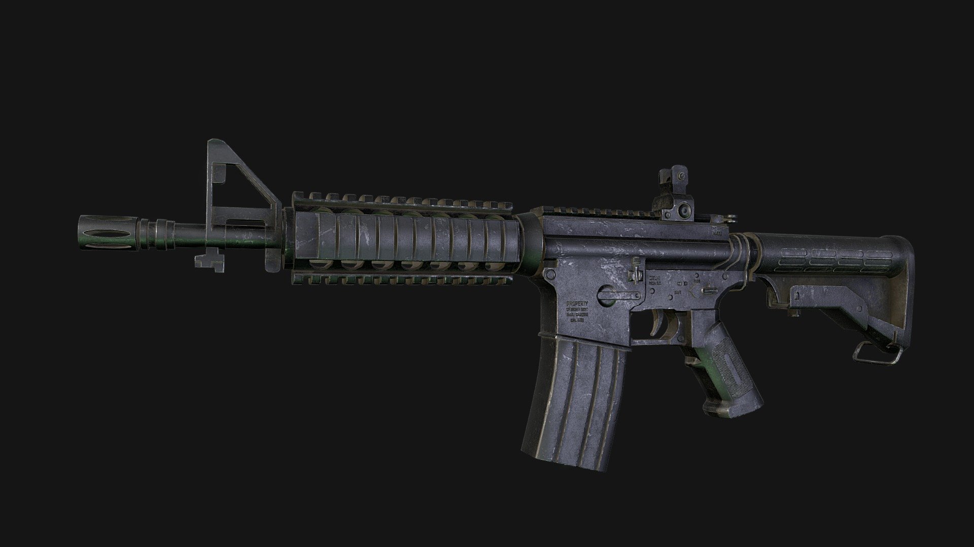 Its a game ready M4A1 model. you are free to use it for your games if you want.
All PBR maps : Base Color , Roughness , Metallic , Height , Normal at 4096x4096 resolution are available.

If you want any custom models made for you or 3D environments for your games we can do that. Contact us @ business.agnistudios@gmail.com

My Artstation : https://www.artstation.com/avishkartheartist