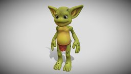Cartoon Goblin - Game Ready Model goblin, indie, gamedev, character, cartoon, game, lowpoly, mobile, creature, fantasy, noai