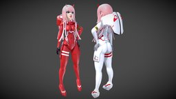 Zero Two animegirl, game-model, anime3d, anime-character, darlinginthefranxx, darling-in-the-franxx, zerotwo