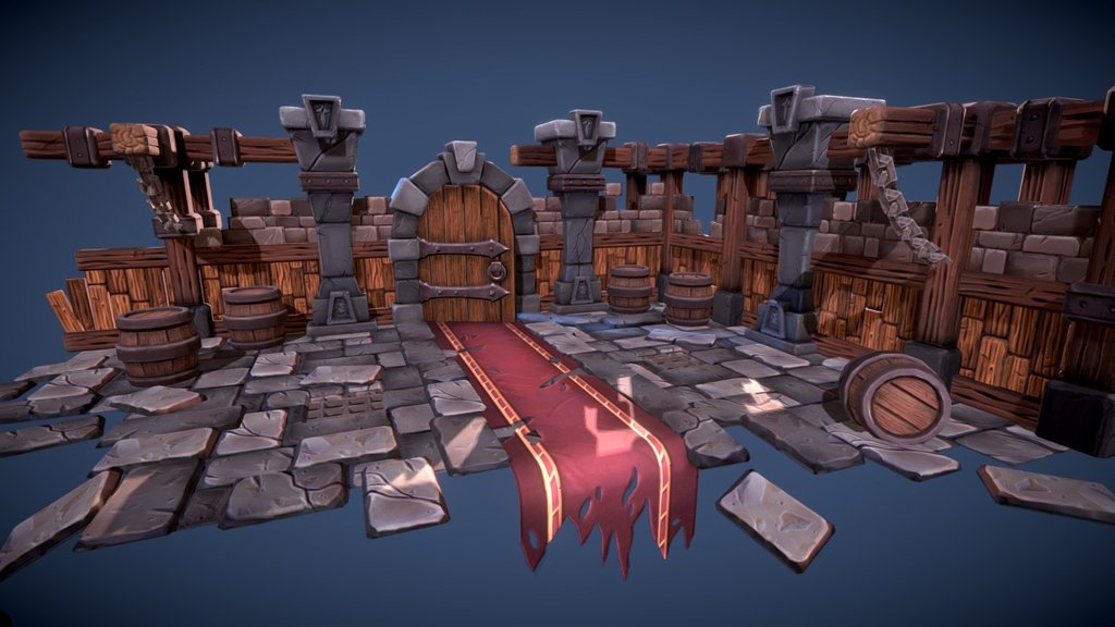 Stylized Dungeon Environment I created for 3DMotive. If you would like to know more about the workflow I use to create this scene make sure to check my tutorial. 
http://3dmotive.com/series/stylized-dungeon-in-maya.html