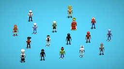 Hyper Casual Game - Stickman Characters Pack spy, agent, doctor, singer, ironman, player, thief, dj, rockstar, goku, deadpool, dancer, stickman, blender-3d, game-character, cartooncharacter, jamesbond, rigged-character, animated-character, cricketer, football-player, agent007, 3d, lowpoly, gameasset, highpoly, hypercasual, stickmancharacter, hypercasual-3d-model, rugby-player