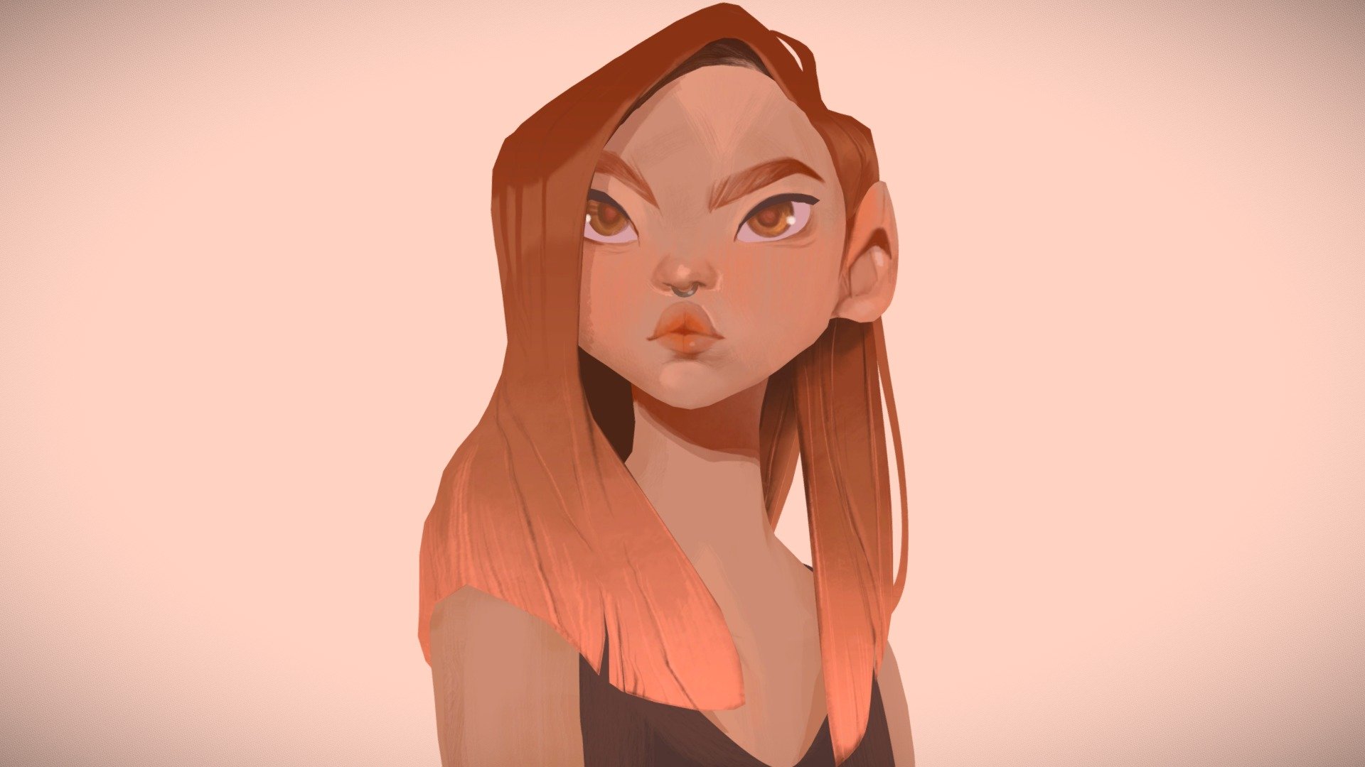 Bust sculpt and texture based on the beautiful art of Lois van Baarle:
https://www.artstation.com/artwork/2xa82v

Sculpted in ZBrush, retopped in Maya and textured in Substance Painter.