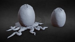3D PRINTABLE ALIEN EGG OVOMORPH 1979 TWO PACK egg, prop, facehugger, alien, hrgiger, giger, xenomorph, romulus, alienegg, chestburster, ovomorph, horror, offspring