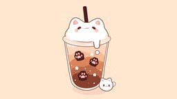 Coffee Drink cat, coffee, sketchfabweeklychallenge, 3d, blender, sketchfabweeklychallengecoffee