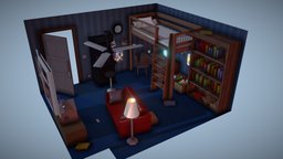 Gaming Room room, games, bedroom, gaming, retro, 3d-model, maya, video