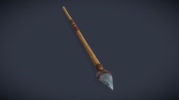 Stylized Stone Spear wooden, spear, marmoset, stylizedweapon, marmosettoolbag, substancepainter, substance, weapon, blender, blender3d, low, stylized